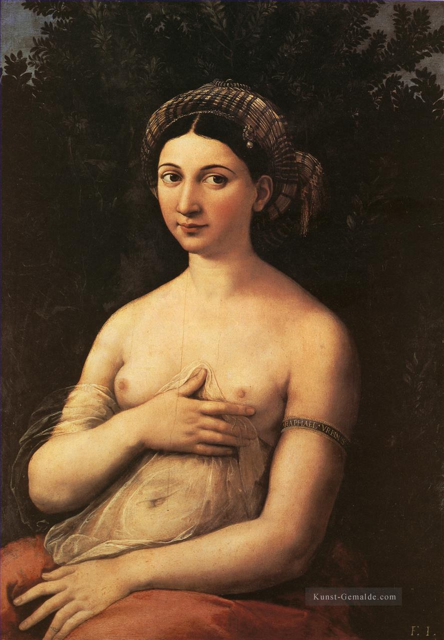 Porträt einer nackten Frau Fornarina 1518 Renaissance Meister Raphael Ölgemälde